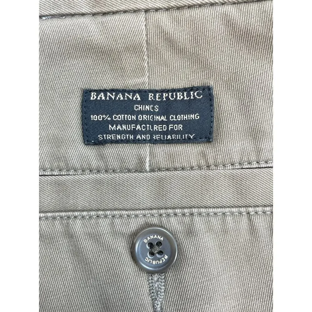Banana Republic Pants Men 36 x 32 Brown 100% Cotton Stretch Slim Fit Gavin Chino